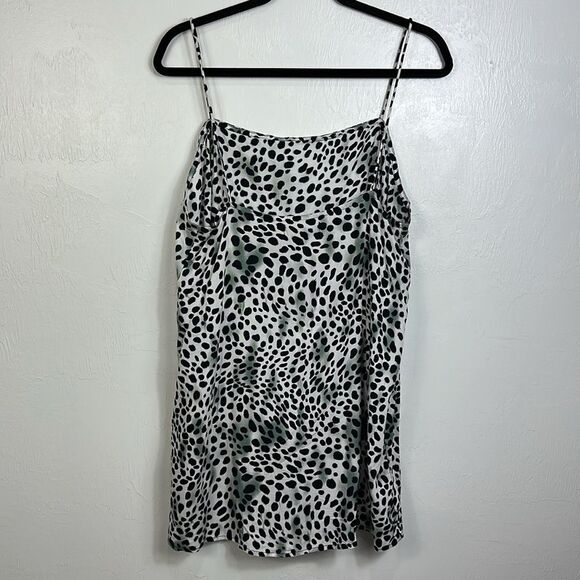 Motel Datista Square Neck Slip Mini Dress Dalmatian Size L - Picture 5 of 10